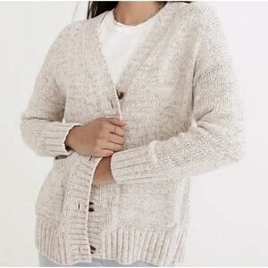 Madewell Chunky Knit Cardigan S Button Front Cottagecore‎ Neutral Minimalist